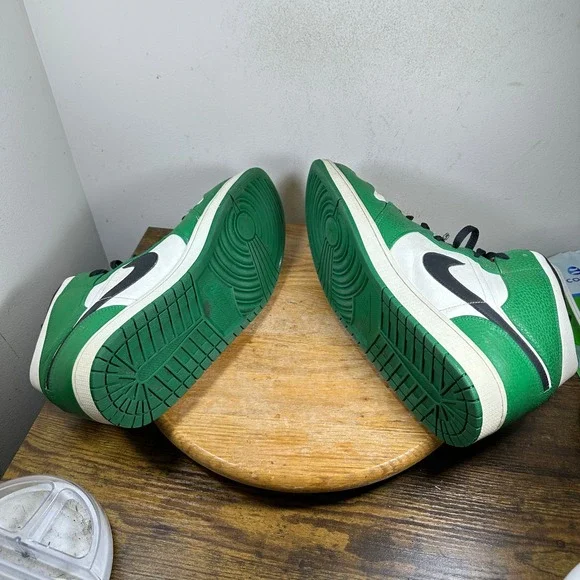 Air Jordan 1 mid Pine Green White Black Men's Sneakers Size 16 852542-301
